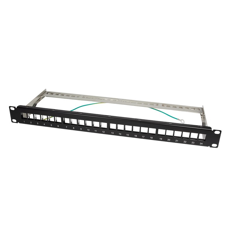 Logilink NK4042 19" Patch panel 24 Keystone jack csatlakozóhoz, 1U, fekete