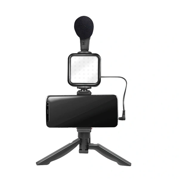 Logilink AA0157 Vlogger Kit LED fénnyel, mikrofonnal + állvánnyal, 4,7-7"-os okostelefonokhoz