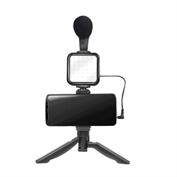Logilink AA0157 Vlogger Kit LED fénnyel, mikrofonnal + állvánnyal, 4,7-7"-os okostelefonokhoz