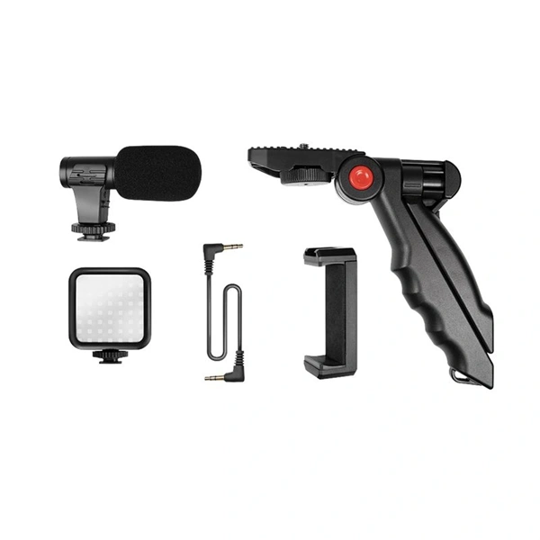Logilink AA0157 Vlogger Kit LED fénnyel, mikrofonnal + állvánnyal, 4,7-7"-os okostelefonokhoz