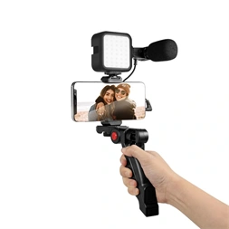 Logilink AA0157 Vlogger Kit LED fénnyel, mikrofonnal + állvánnyal, 4,7-7"-os okostelefonokhoz