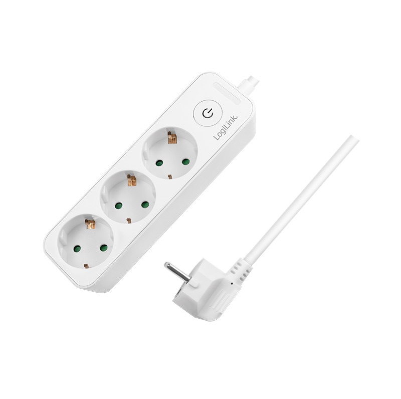 Logilink LPS244 Aljzat 3-as + kapcsoló, 3x CEE 7/3, 1,5 m, fehér