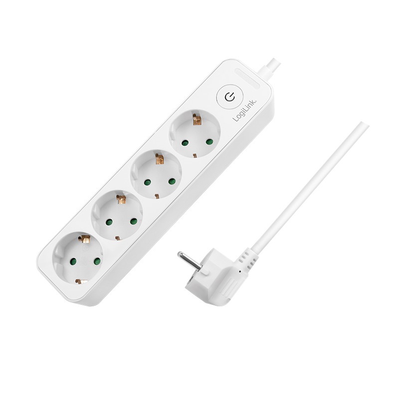 Logilink LPS245 Aljzat 4-es + kapcsoló, 4x CEE 7/3, 1,5 m, fehér
