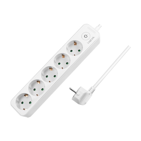 Logilink LPS246 Aljzat 5-ös + kapcsoló, 5x CEE 7/3, 1,5 m, fehér