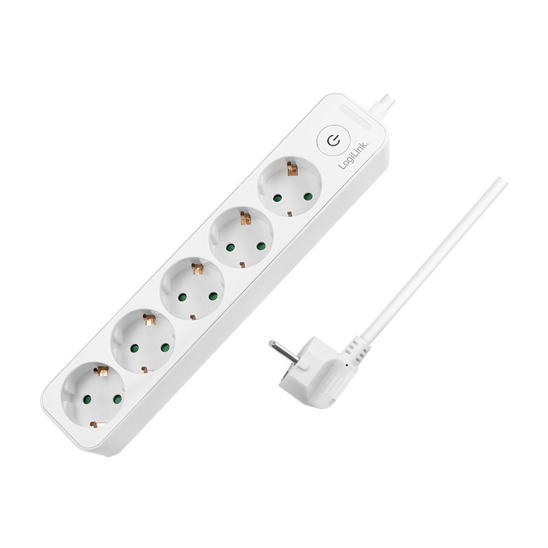 Logilink LPS246 Aljzat 5-ös + kapcsoló, 5x CEE 7/3, 1,5 m, fehér