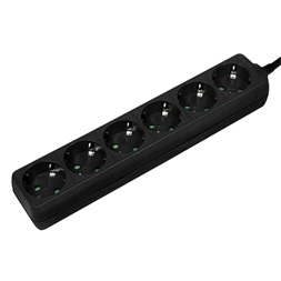 Logilink LPS238B Aljzat 6-os, 6x CEE 7/3, 1,5 m, fekete