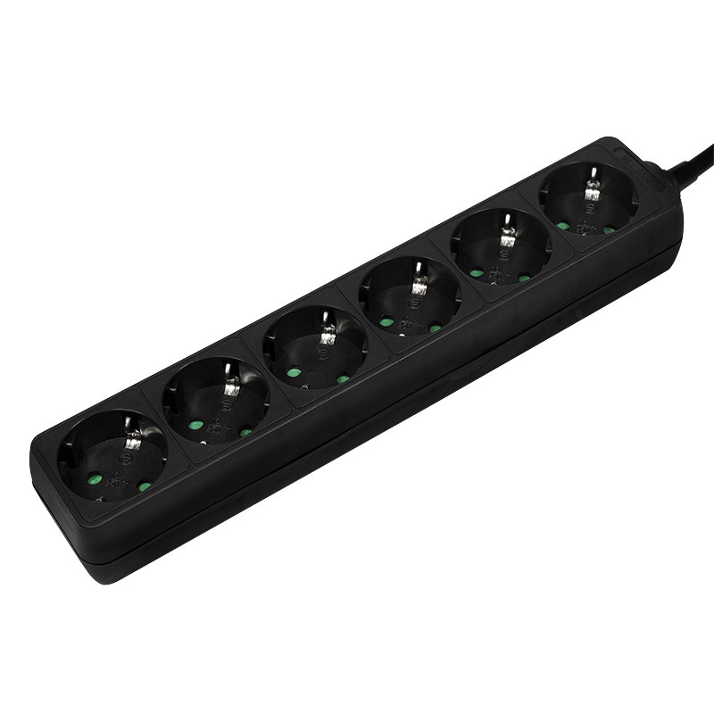Logilink LPS238B Aljzat 6-os, 6x CEE 7/3, 1,5 m, fekete