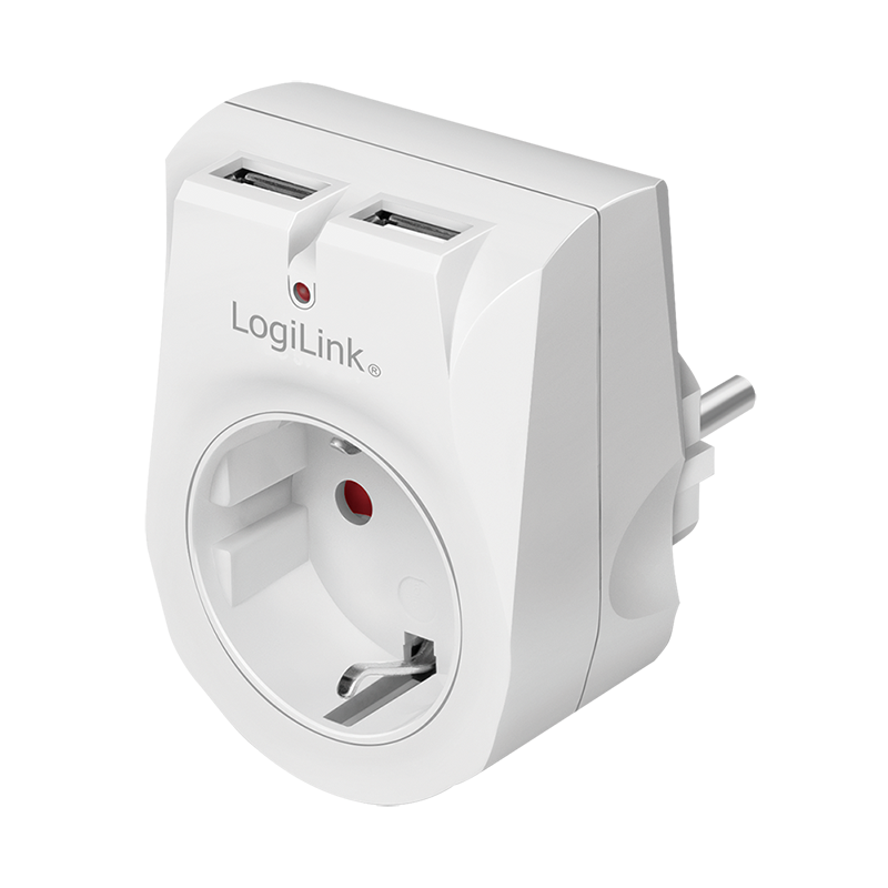 Logilink PA0246 Aljzatadapter, 1x CEE 7/3 + 2x USB-A