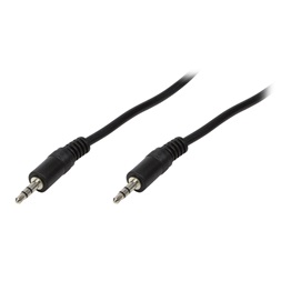 Logilink CA1052 Audiokábel, 3,5 mm-es 3-Pin/M   3,5 mm-es 3-Pin/M, fekete, 5 m