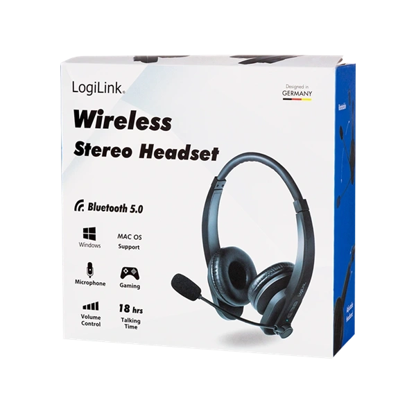 Logilink BT0060 Bluetooth sztereó headset, mikrofon