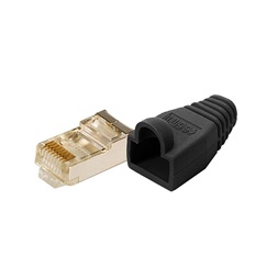 Logilink MP0012 CAT-5 Moduláris csatlakozó, árnyékolt, törésgátlóval 100db, fekete