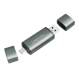 Logilink CR0043 USB 3.2 Gen1 kártyaolvasó, SD és microSD kártyához, alumínium ház