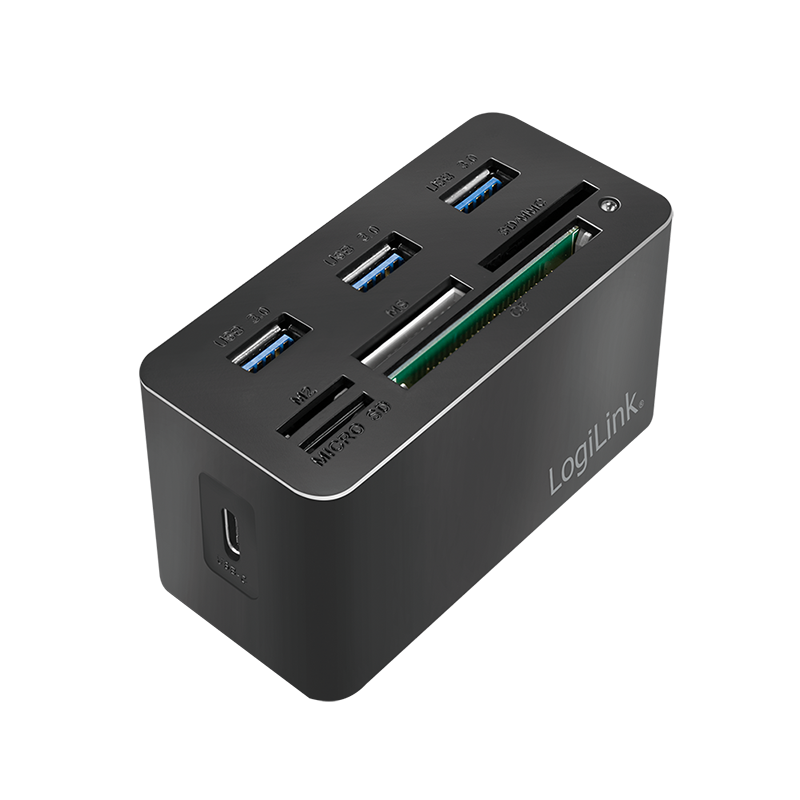 Logilink CR0046 8 portos mini fekete USB 3.2 Gen 1 dokkoló állomás