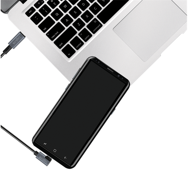 Logilink CU0184 USB 2.0 Type-C kábel, C/M 90 fok - USB-C/M, E-jel, PD, fekete, 3 m
