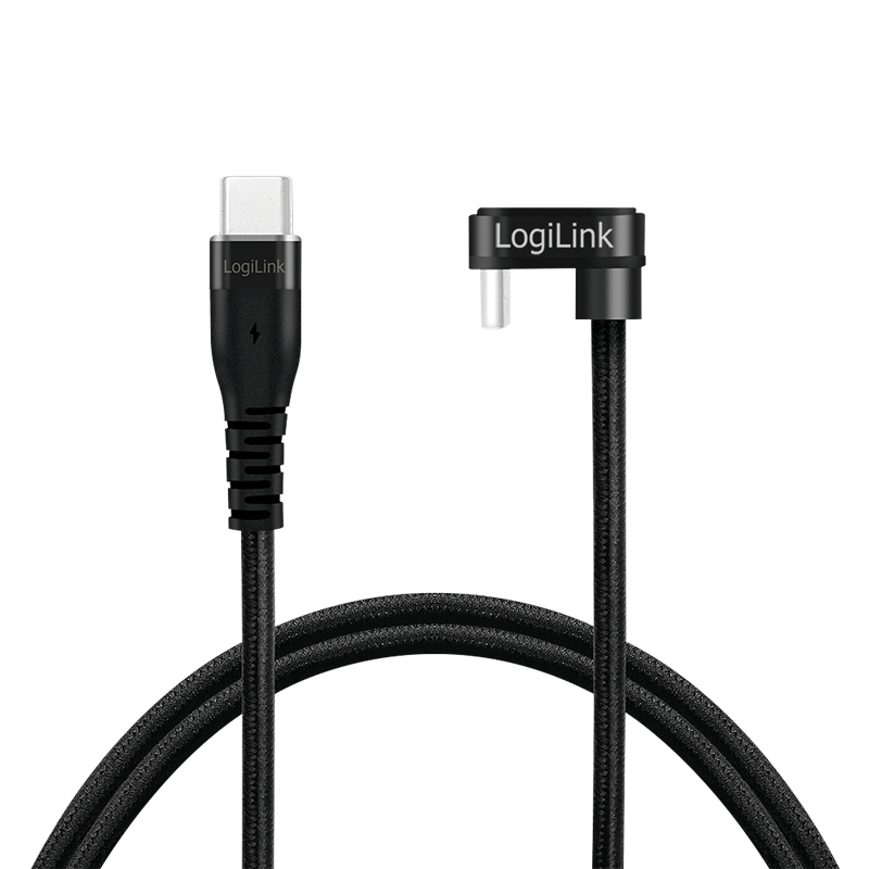 Logilink CU0194 USB 2.0 Type-C kábel, C/M 180 fok - USB-C/M, alu, fekete, 3 m