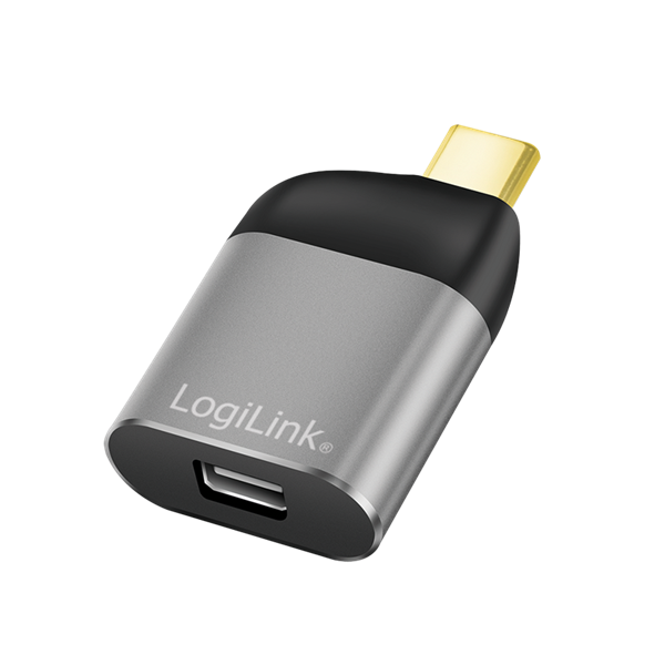 Logilink CUA0205 USB 3.2 Gen2 Type-C adapter, USB-C/M to mDP/F, 8K, alu, fekete/szürke