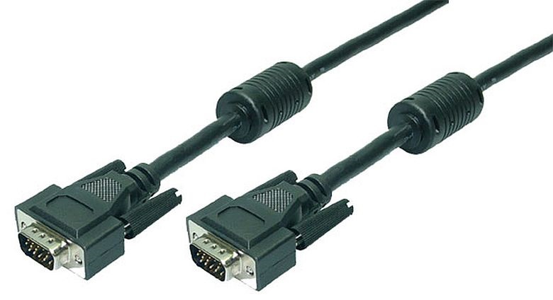 Logilink CV0001 VGA kábel, HD15/M   HD15/M, 1080p, 2x ferrit, fekete, 1,8 m
