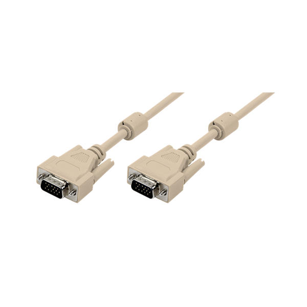 Logilink CV0034 VGA kábel, HD15/M - HD15/M, 1080p, 2x ferrit, szürke, 1,8 m