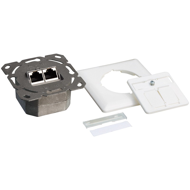 Logilink NP0123 Cat.6A 2xRJ45 STP, vízszintes, jelző fehér