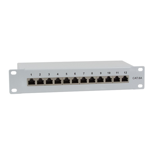 Logilink NP0052 Cat.6A Patch Panel 12-port 10", árnyékolt, szürke