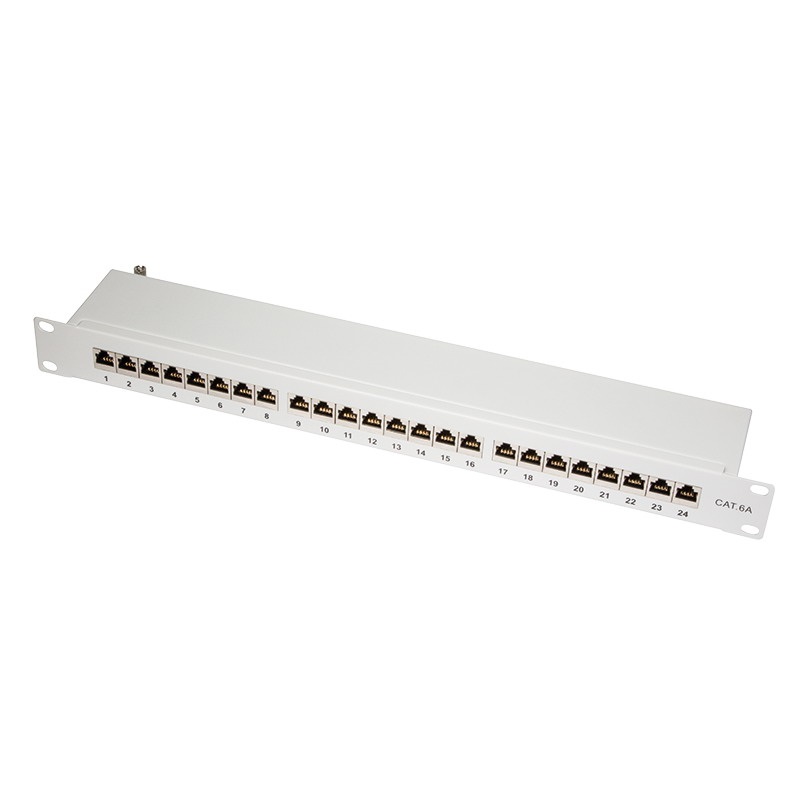 Logilink NP0060 Cat.6A Patch Panel 24-port STP, szürke, szürke