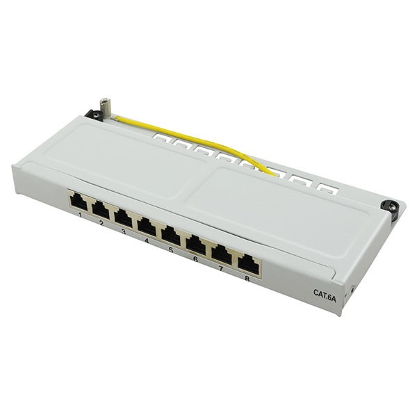 Logilink NP0064 Cat.6A Patch Panel 8-port mini asztali, árnyékolt, szürke