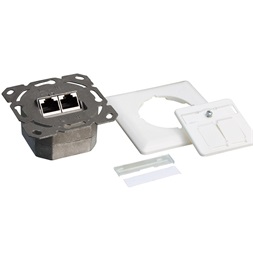 Logilink NP0126 Cat.6A fali aljzat UP+AP 2xRJ45 STP, jelzőfehér, vízszintes fehér