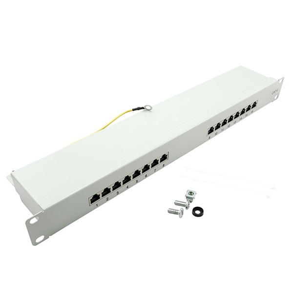 Logilink NP0056 Cat.6 Patch Panel 16-port 19" STP, szürke, EconLinie