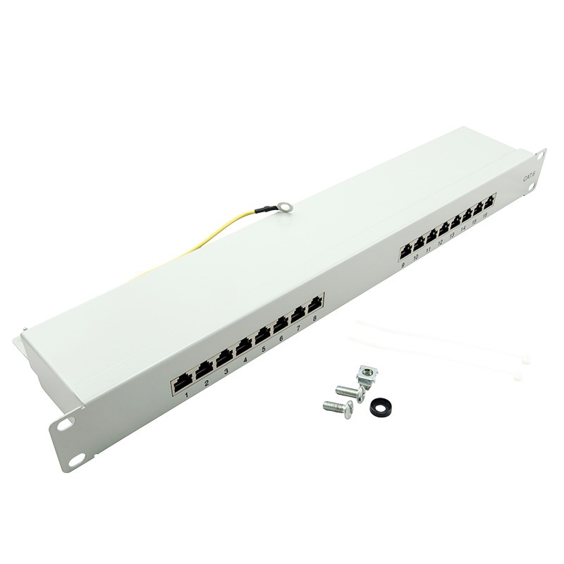 Logilink NP0056 Cat.6 Patch Panel 16-port 19" STP, szürke, EconLinie