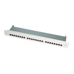 Logilink NP0040A Cat.6 Patch Panel 24 portos árnyékolt, 19" rack tartó, világosszürke, PrimeLine