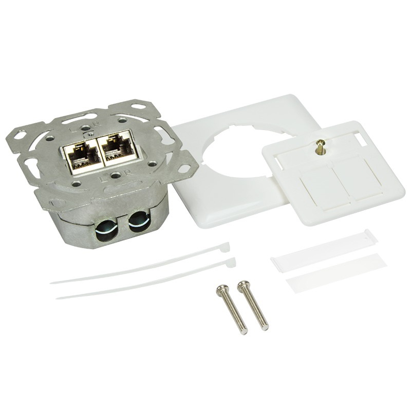 Logilink NP0024V Cat.6 fali aljzat 2 x RJ45, árnyékolt, fehér