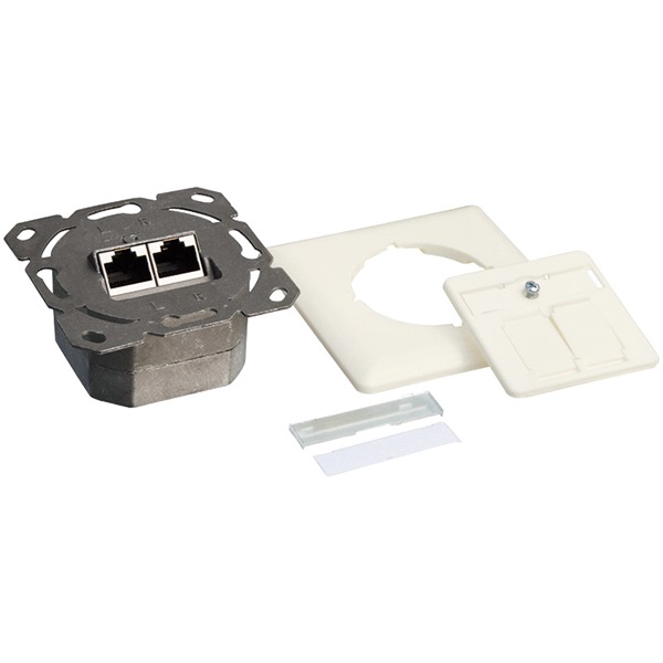 Logilink NP0023 Cat.6 fali aljzat 2 x RJ45, árnyékolt, fehér