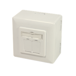 Logilink NP0006A Cat.6 fali konnektor, 2x RJ45 árnyékolt, hátsó dobozzal, fehér