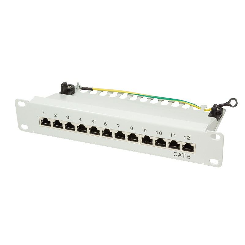 Logilink NP0041 Cat.6 patch panel 12-port 10", STP, szürke