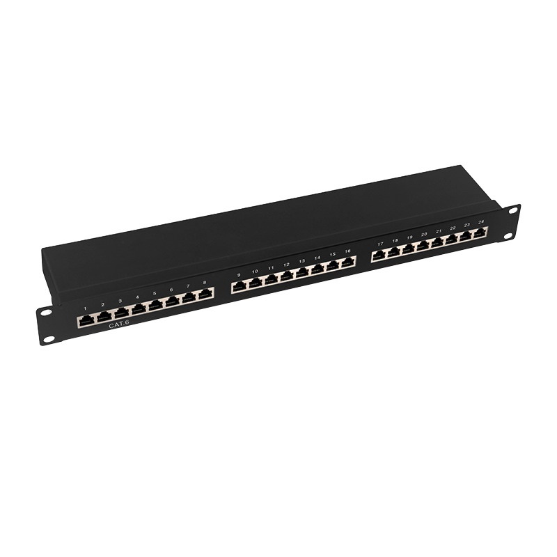Logilink NP0055 Cat.6 patch panel 24-port 19" STP, fekete, EconLinie