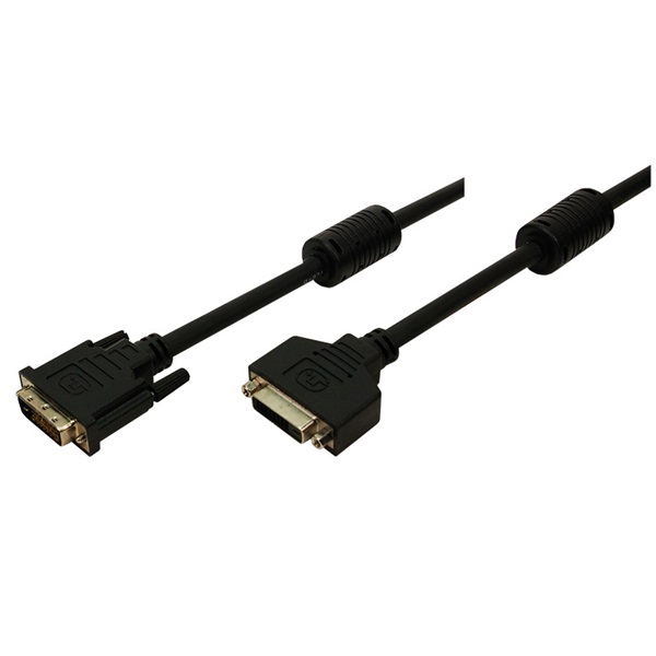Logilink CD0005 DVI kábel, DVI-D/M - DVI-D/F, 1080p, 2x ferrit, 5 m