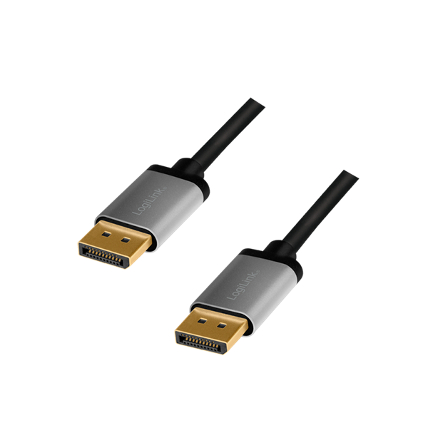 Logilink CDA0100 DisplayPort kábel, DP/M-DP/M, 4K/60 Hz, alu, fekete/szürke, 1 m