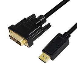 Logilink CV0130 DisplayPort kábel, DP/M DVI/M, 1080p, fekete, 1 m