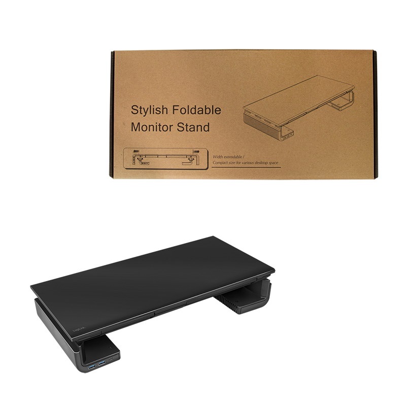 Logilink BP0141 Ergonomikus asztali monitor emelő, 420-520 mm hosszú, 2x USB 3.0, 1x USB-C