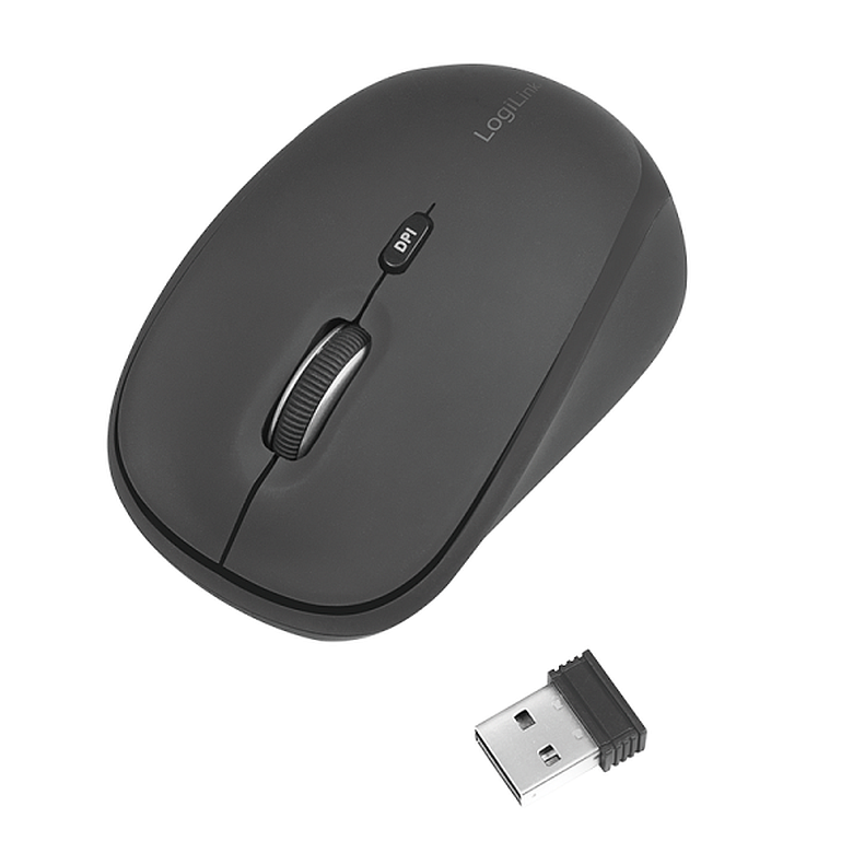 Logilink ID0193 Ergonomikus egér, vezeték nélküli, 2,4 GHz, 1600 dpi