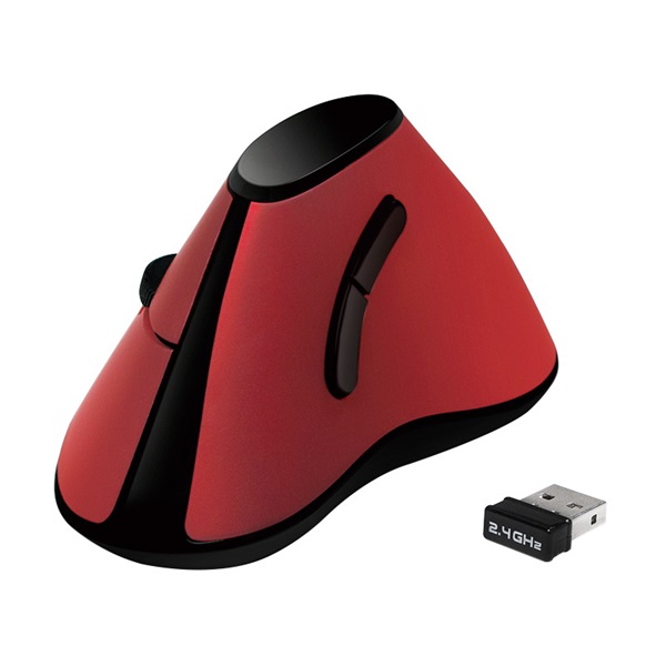 Logilink ID0159 Ergonomikus függőleges egér, vezeték nélküli 2,4 GHz, piros