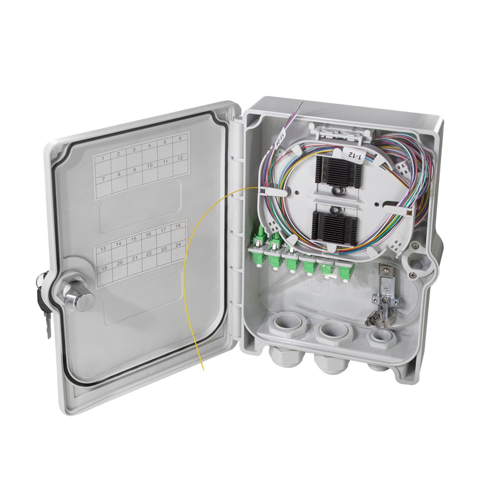 Logilink FB124LC FTTH elosztódoboz 24x LC/APC, teljesen feltöltve, IP55