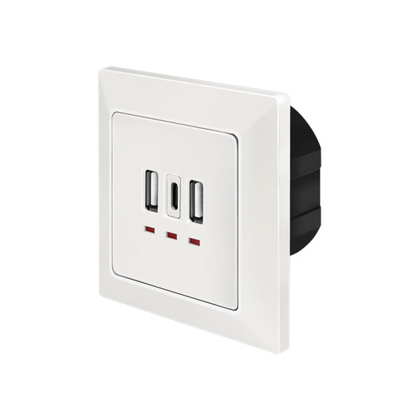 Logilink PA0254 Fali konnektor, 2x USB-A, 1x USB-C