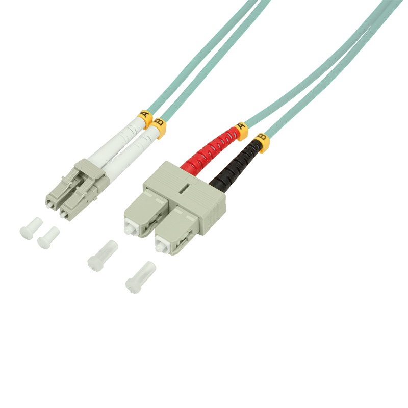 Logilink FP3LS07 Fiber duplex patch kábel, OM3, 50/125 , LC-SC, aqua, 7,5 m