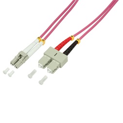 Logilink FP4LS02 Fiber duplex patch kábel, OM4, 50/125 , LC-SC, lila, 2 m
