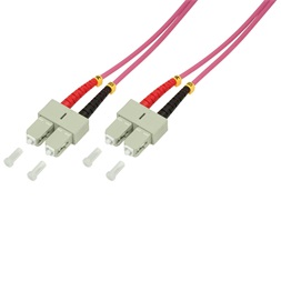 Logilink FP4SC01 Fiber duplex patch kábel, OM4, 50/125 , SC-SC, lila, 1 m