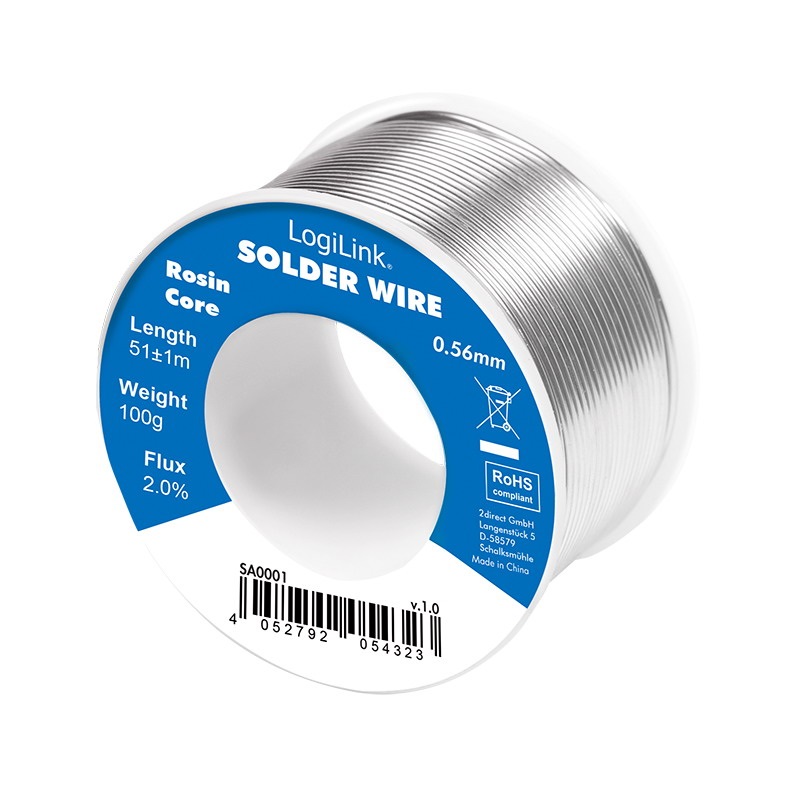 Logilink SA0001 Forrasztóhuzal, 0,56 mm, 2% réztartalom, 100g