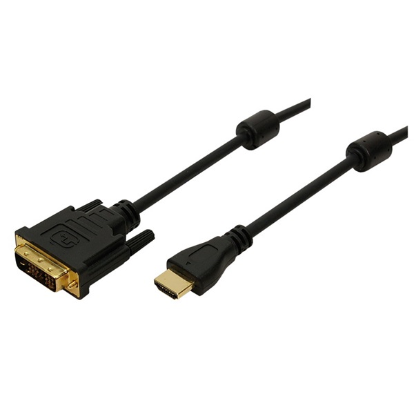 Logilink CH0004 HDMI-kábel, A/M-DVI/M, 1080p, 2x ferrit, 2 m