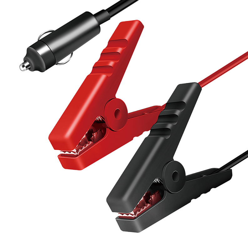 Logilink CP0400 Hálózati adapter kábel, szivargyújtó/M az aligátorcsipeszhez, fekete/piros, 2 m