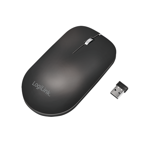 Logilink ID0210 vezeték nélküli egér, 2,4 GHz, USB-A dongle, fekete